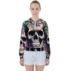 Skeleton Skull Cottagecore Women s Tie Up Sweat