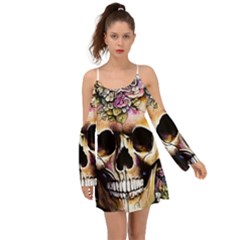 Skeleton Skull Cottagecore Boho Dress by GardenOfOphir