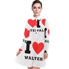 I Love Walter Long Sleeve Chiffon Shirt Dress by ilovewhateva