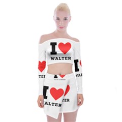 I Love Walter Off Shoulder Top With Mini Skirt Set by ilovewhateva