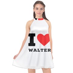 I Love Walter Halter Neckline Chiffon Dress  by ilovewhateva