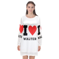 I Love Walter Long Sleeve Chiffon Shift Dress  by ilovewhateva