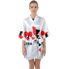 I Love Walter Half Sleeve Satin Kimono  by ilovewhateva