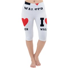 I Love Walter Lightweight Velour Cropped Yoga Leggings by ilovewhateva