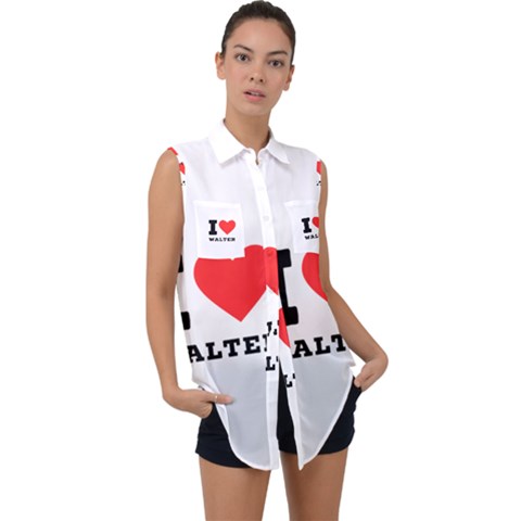 I Love Walter Sleeveless Chiffon Button Shirt by ilovewhateva