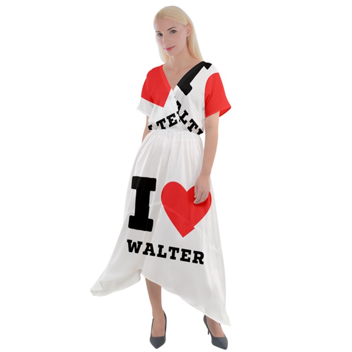 I love walter Cross Front Sharkbite Hem Maxi Dress