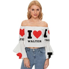 I Love Walter Off Shoulder Flutter Bell Sleeve Top by ilovewhateva