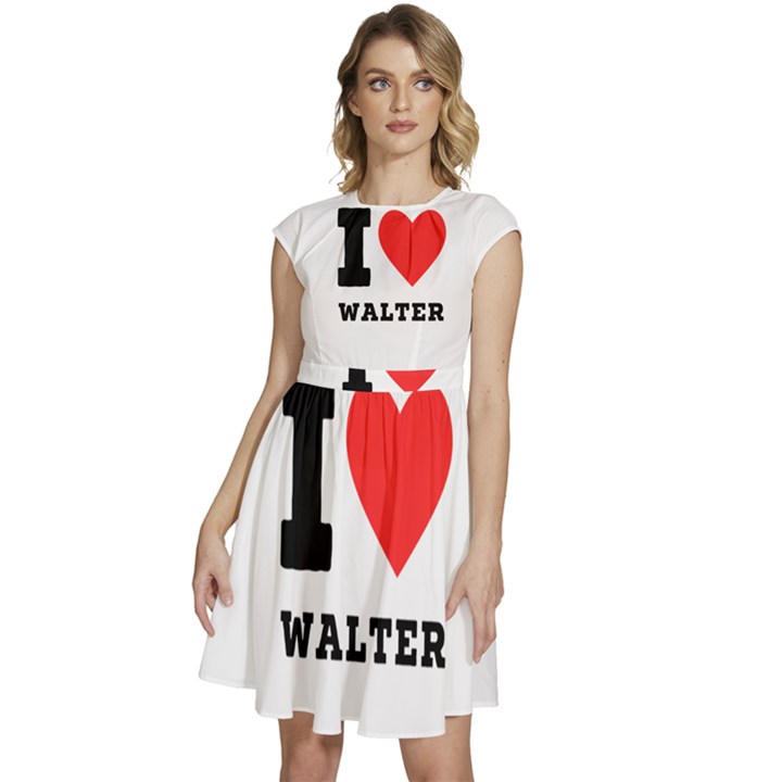 I love walter Cap Sleeve High Waist Dress