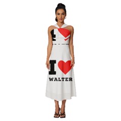 I Love Walter Sleeveless Cross Front Cocktail Midi Chiffon Dress by ilovewhateva