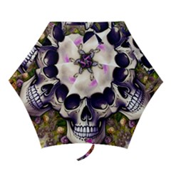 Cute Skulls And Bones Mini Folding Umbrellas by GardenOfOphir