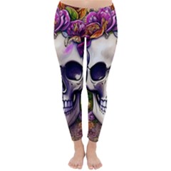 Cute Skulls And Bones Classic Winter Leggings