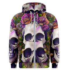 Cute Skulls And Bones Men s Zipper Hoodie