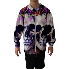 Cute Skulls And Bones Kids  Hooded Windbreaker