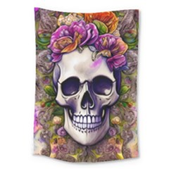 Cute Skulls And Bones Large Tapestry