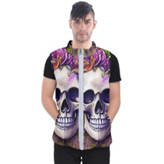 Cute Skulls And Bones Men s Puffer Vest