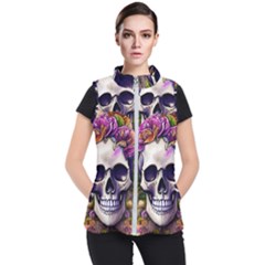 Cute Skulls And Bones Women s Puffer Vest