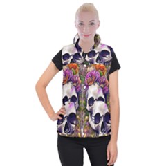 Cute Skulls And Bones Women s Button Up Vest