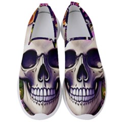 Cute Skulls And Bones Men s Slip On Sneakers by GardenOfOphir