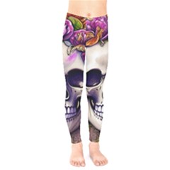 Cute Skulls And Bones Kids  Classic Winter Leggings