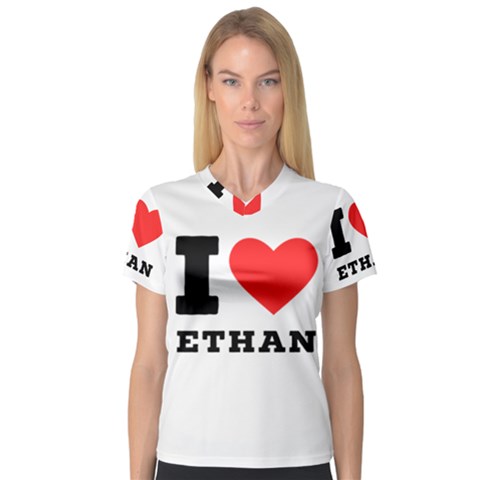 I Love Ethan V-neck Sport Mesh Tee by ilovewhateva