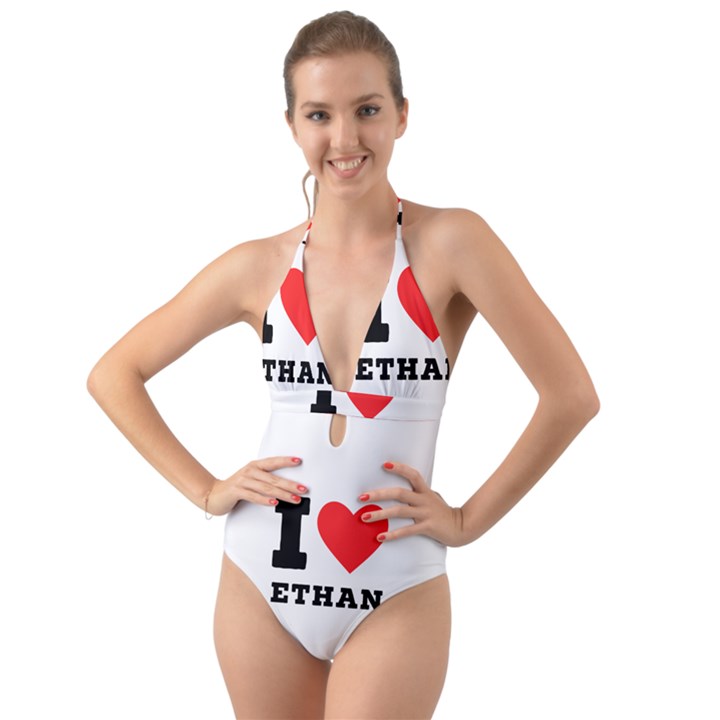 I love ethan Halter Cut-Out One Piece Swimsuit