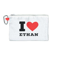 I Love Ethan Canvas Cosmetic Bag (medium) by ilovewhateva