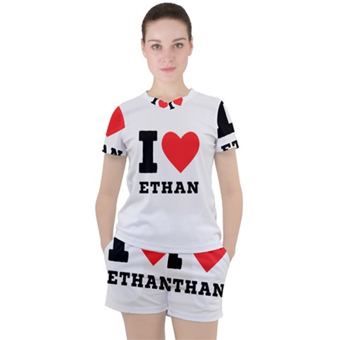 I Love Ethan Women s Tee And Shorts Set by ilovewhateva