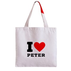 I Love Peter Zipper Grocery Tote Bag by ilovewhateva