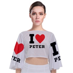 I Love Peter Tie Back Butterfly Sleeve Chiffon Top by ilovewhateva