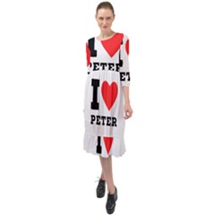 I Love Peter Ruffle End Midi Chiffon Dress by ilovewhateva