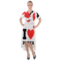 I Love Peter Front Wrap High Low Dress by ilovewhateva