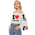 I love peter Off Shoulder Flutter Bell Sleeve Top View2