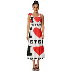 I Love Peter Tie-strap Tiered Midi Chiffon Dress by ilovewhateva