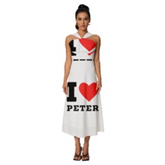 I Love Peter Sleeveless Cross Front Cocktail Midi Chiffon Dress by ilovewhateva