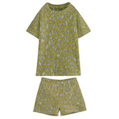 Leaves-014 Kids  Swim Tee And Shorts Set by nateshop