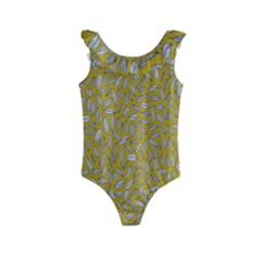 Leaves-014 Kids  Frill Swimsuit by nateshop