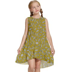 Leaves-014 Kids  Frill Swing Dress by nateshop