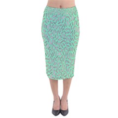 Leaves-015 Velvet Midi Pencil Skirt by nateshop