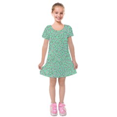 Leaves-015 Kids  Short Sleeve Velvet Dress by nateshop