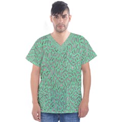 Leaves-015 Men s V-neck Scrub Top