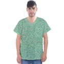 Leaves-015 Men s V-Neck Scrub Top View1