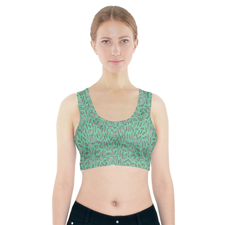 Leaves-015 Sports Bra With Pocket