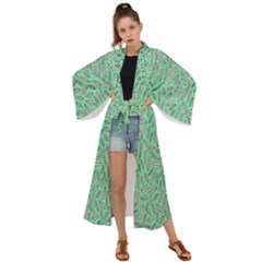 Leaves-015 Maxi Kimono