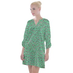 Leaves-015 Open Neck Shift Dress by nateshop