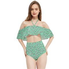 Leaves-015 Halter Flowy Bikini Set  by nateshop