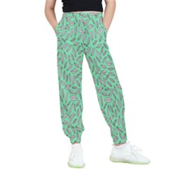 Leaves-015 Kids  Elastic Waist Pants by nateshop