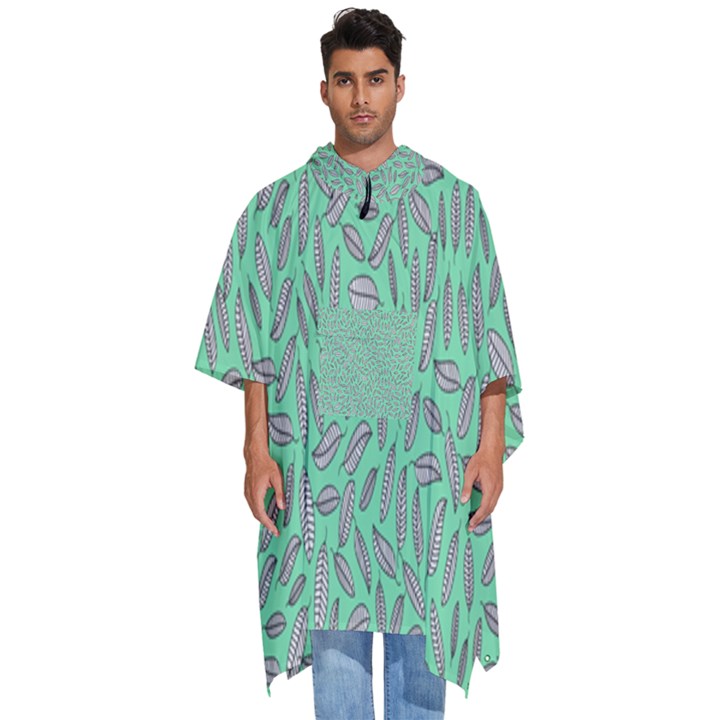 Leaves-015 Men s Hooded Rain Ponchos