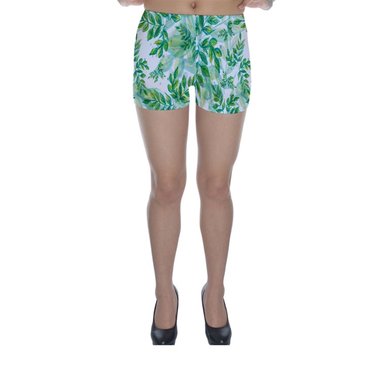 Leaves-37 Skinny Shorts