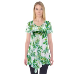 Leaves-37 Short Sleeve Tunic  by nateshop