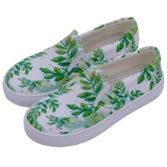 Leaves-37 Kids  Canvas Slip Ons by nateshop